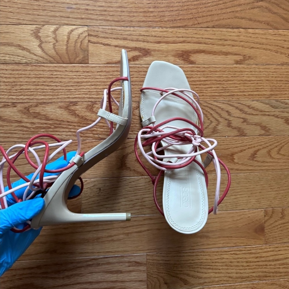 ASOS Cream and Pink Strappy Heels